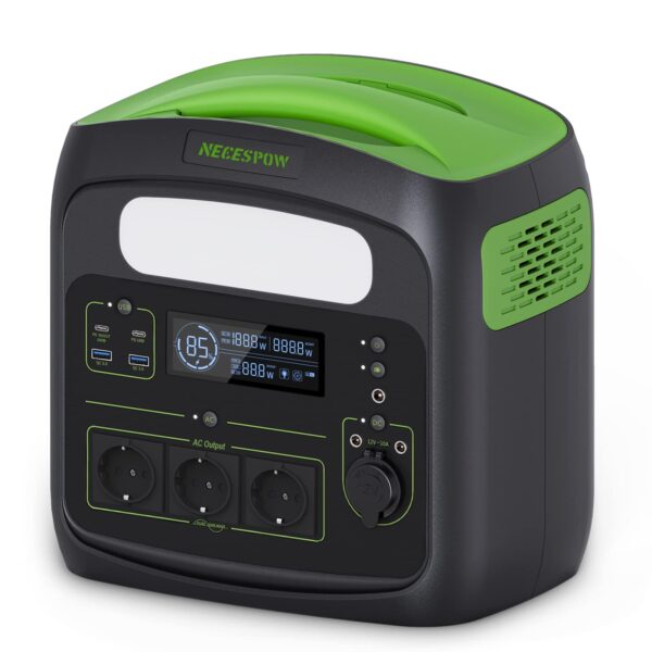 NECESPOW Powerstation 700 W, 483,84 Wh LiFePO4-Akku, reine Sinuswelle
