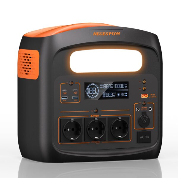 NECESPOW Powerstation, 1800 W, 1024 Wh LiFePO4-Akku