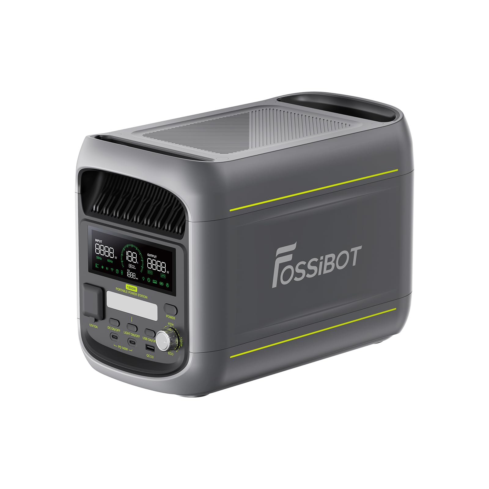61uFYSBSmvL FOSSIBOT F1800 Powerstation, 1800 W, 1024 Wh LiFePO4, 100 W USB-C und Schnellladung – Bild 1