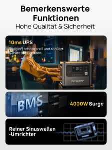 AFERIY P210 Powerstation, 2400 W, 2048 Wh LiFePO4, 4800 W Peak – Bild 6
