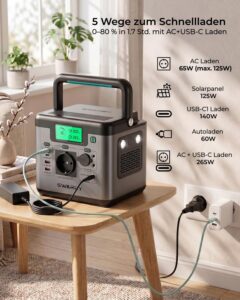 SWAREY S550 Powerstation, 555 Wh, 550 W, 1100 W Spitzenleistung – Bild 5