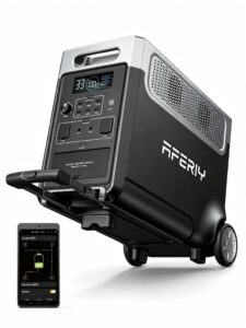 AFERIY Powerstation 3600 W, 3840 Wh, erweiterbar auf 11.520 Wh, mit Rädern