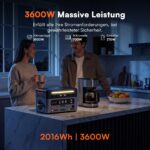 PowerMax 3600PE Powerstation, 3600 W, 2016 Wh LiFePO4, 7200 W Peak, Schnellladung und 14 Anschlüsse – Bild 2