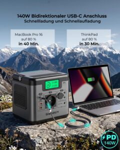 SWAREY S550 Powerstation, 555 Wh, 550 W, 1100 W Spitzenleistung – Bild 4