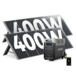 AFERIY Solargenerator 3600 W, 3840 Wh, mit 2×400 W Solarpanel, erweiterbar auf 11.520 Wh