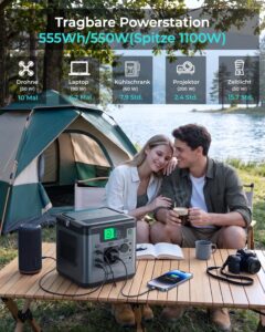 SWAREY S550 Powerstation, 555 Wh, 550 W, 1100 W Spitzenleistung – Bild 2