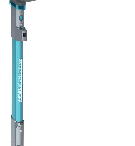 Hoover H-Free 500 Hydro Plus Akku Saugwischer mit Licht – 3-in-1 Staubsauger mit Wischfunktion & Handsauger – 30 Min. Laufzeit – mit Staubbürste, Fugendüse & Minidüse – Wischsauger mit Parkfunktion