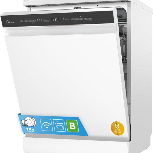Midea Geschirrspüler 60 cm Freistehend & Unterbaufähig 15 Maßgedecke EEK B