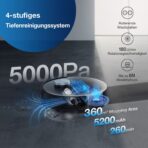 DEEBOT X1 OMNI Saugroboter mit Wischfunktion, Reinigungsstation, 5.000 Pa, 3D-Hinderniserkennung, 260 Min. Laufzeit – Bild 5