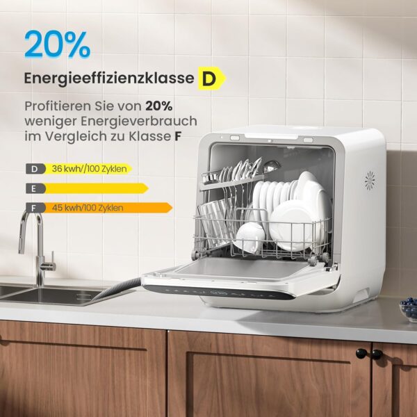 Midea Mini Tischgeschirrspüler 3 Maßgedecke mit Wassertank/Wasseranschluss