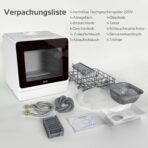 Hermitlux Mini Spülmaschine 7+3 Programme, 1-18 Std. Startverzögerung