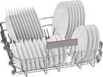 Bosch SMU4EVS08E, Serie 4, Smarter Unterbau-Geschirrspüler 60 cm, Besteckschublade, Spülmaschine mit Programmassistent, besonders Leise, höhenverstellbarer Oberkorb, Automatische Türöffnung, Edelstahl