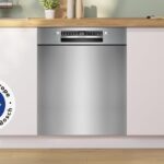 Bosch SMU4EVS08E, Serie 4, Smarter Unterbau-Geschirrspüler 60 cm, Besteckschublade, Spülmaschine mit Programmassistent, besonders Leise, höhenverstellbarer Oberkorb, Automatische Türöffnung, Edelstahl