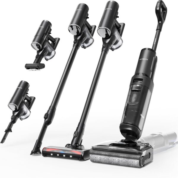 Tineco FLOOR ONE Switch S7 Stretch Nass Trockensauger & Akkusauger Set 5-in-1, FlashDry Selbstreinigung, DualBlock Anti-Tangle, 50 Min Laufzeit 22kPa Multifunktionaler Bodenreiniger für das Ganze Haus