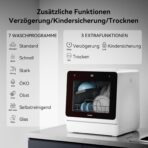 Hermitlux Mini Spülmaschine 7+3 Programme, 1-18 Std. Startverzögerung