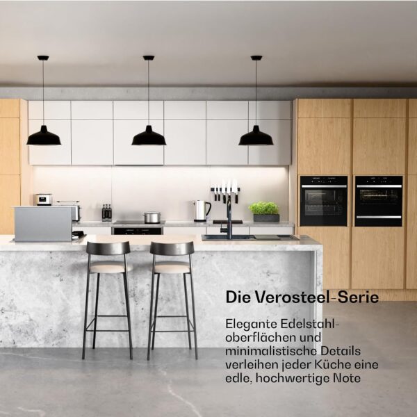 Klarstein Verosteel Geschirrspüler 60cm Unterbau - 14 Plätze, 9 Programme, 42 dB, A Energieklasse, AquaStop, Kindersicherung, Edelstahl, Spülmaschine Unterbau